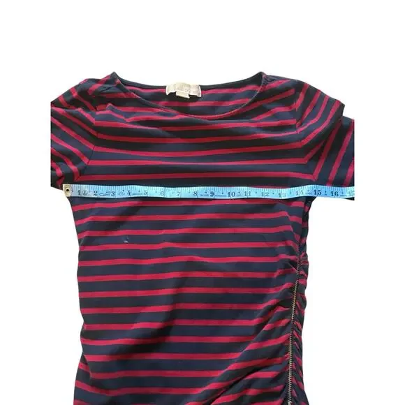 MICHAEL Michael Kors 3/4 sleeve ruched striped shirt - medium - Picture 8 of 8